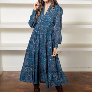 Elan| Addison Long sleeve Maxi Dress